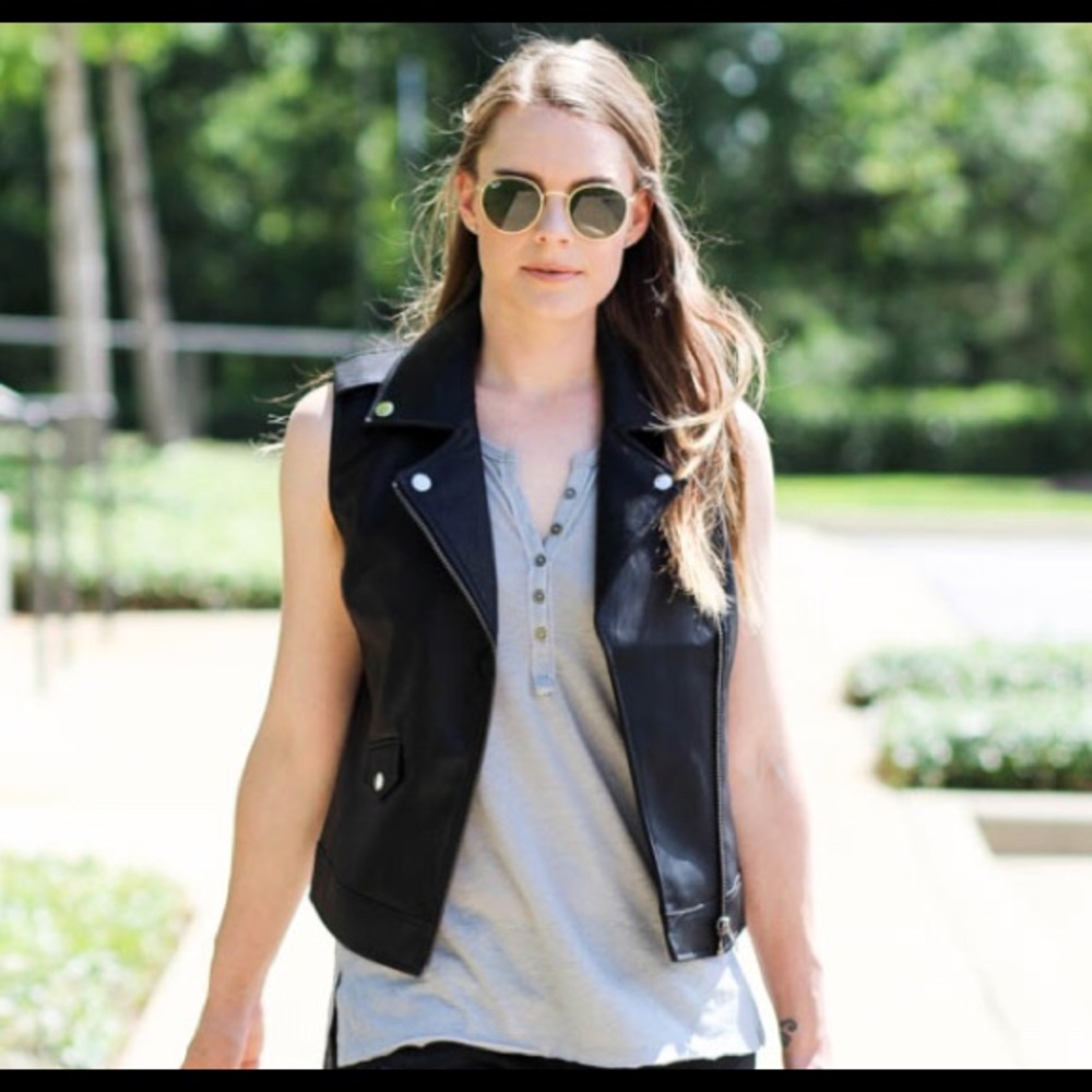 Zara faux leather vest